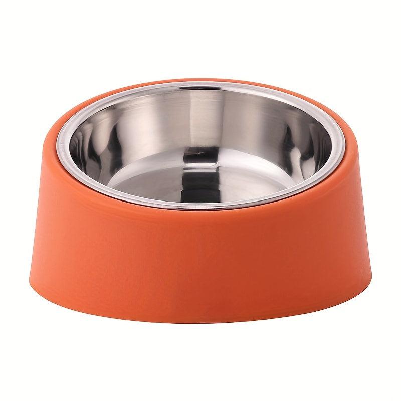 Stainless Steel Dog Bowl with Stand Non-slip Anti-overturning Inclined Design
