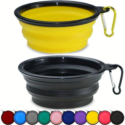 2pcs Portable TPE Pet Folding Bowls for Food and Water