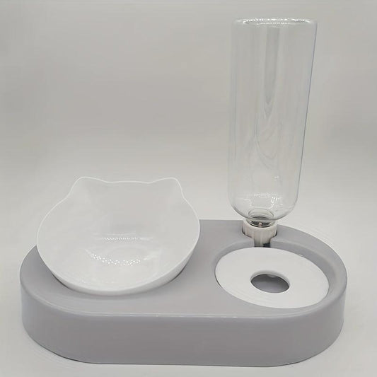 2-In-1 Cat Automatic Water Dispenser & Food Bowl