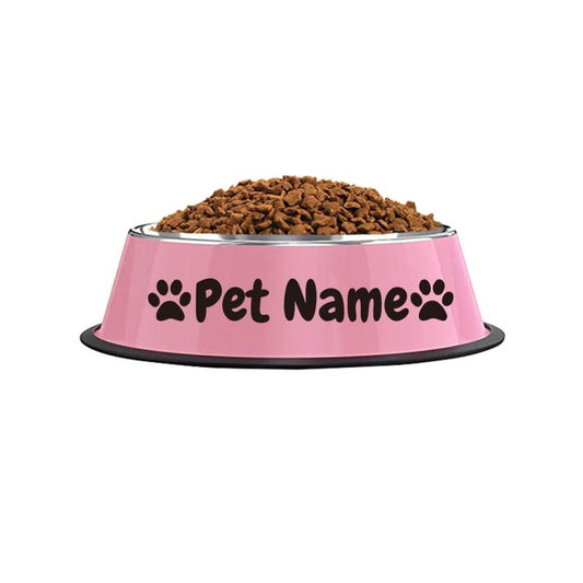 Custom Name Non Slip Stainless Steel Pet Bowl