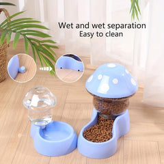 Automatic Mushroom Cat Food Feeder Water Dispenser Set