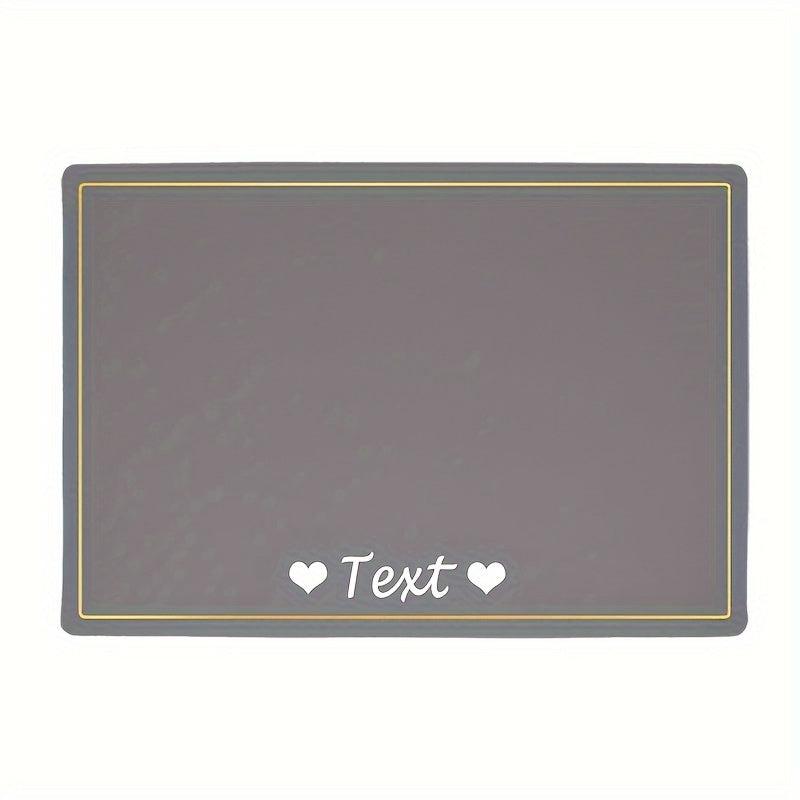 Custom Dog Feeding Mat Waterproof Anti skid with Pet Name Heart Pattern