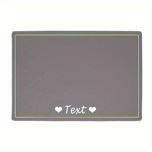 Custom Dog Feeding Mat Waterproof Anti skid with Pet Name Heart Pattern