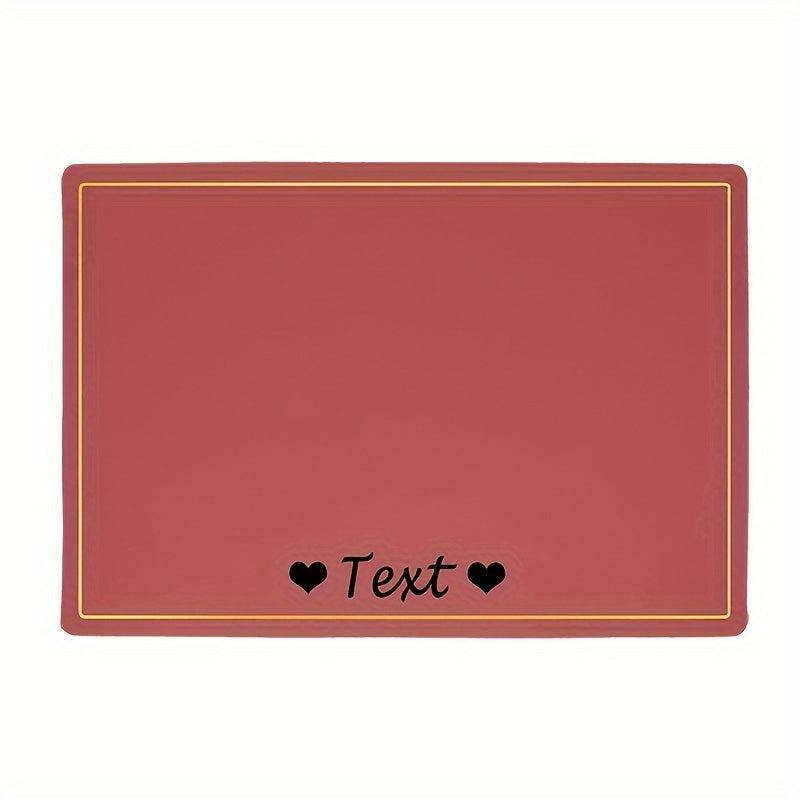Custom Dog Feeding Mat Waterproof Anti skid with Pet Name Heart Pattern