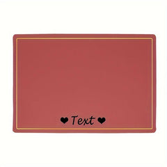 Custom Dog Feeding Mat Waterproof Anti skid with Pet Name Heart Pattern