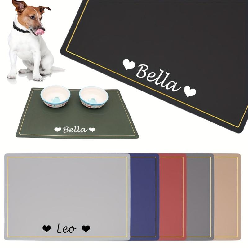 Custom Dog Feeding Mat Waterproof Anti skid with Pet Name Heart Pattern