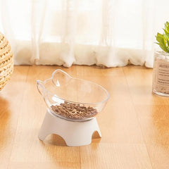 2pcs Raised Cat Bowl Plastic Food Water Feeder with Stand