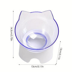2pcs Raised Cat Bowl Plastic Food Water Feeder with Stand