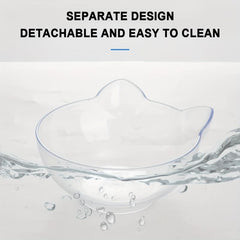 2pcs Raised Cat Bowl Plastic Food Water Feeder with Stand