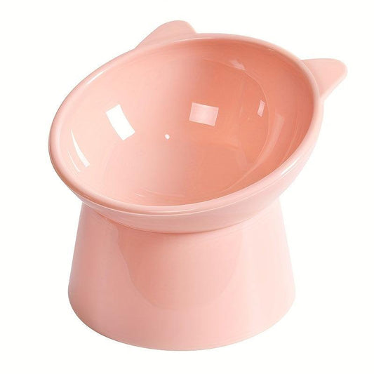 Elevated Cat Bowl Raised Tilted Cat Feeder Bowl Neck Protection Plastic