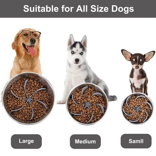 Silicone Slow Feeder Dog Bowl Insert with Suction Cups - Cuttable Design