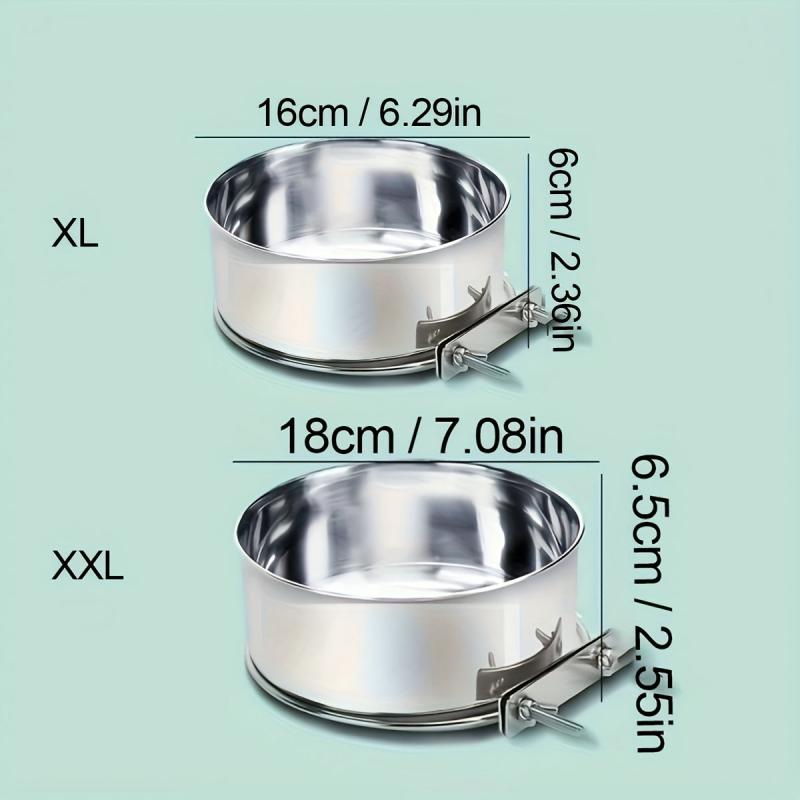Stainless Steel Dog Food Bowl Cage Feeder