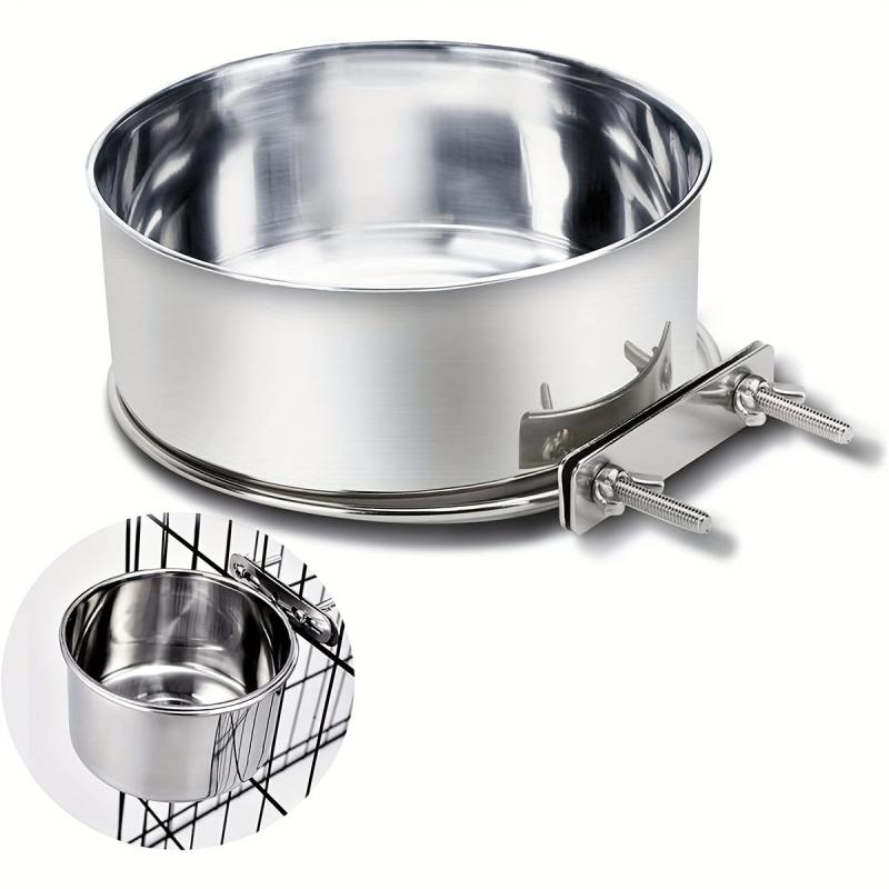 Stainless Steel Dog Food Bowl Cage Feeder