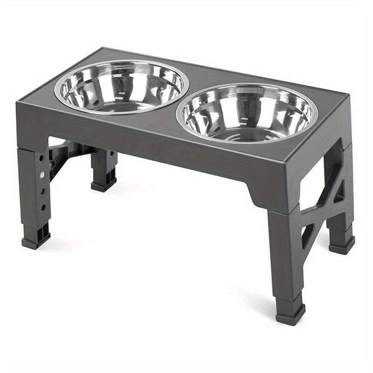 Adjustable Elevated Dog Bowls with 2 Stainless Steel Bowls