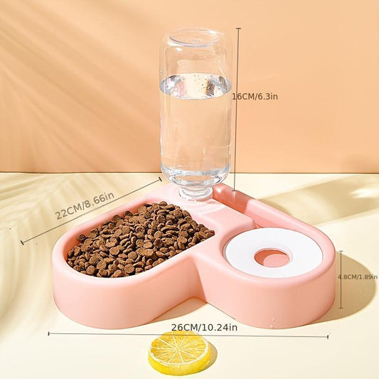 Automatic Cat Water Dispenser Cat Feeder Bowl 2 In 1 Plastic Anti Overturning
