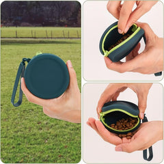 Dog Treat Training Pouch Portable Food Bag Pack Silicone with Lanyard