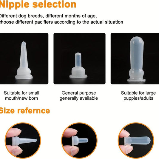 Pet Nursing Bottle Kit with Replacement Nipples