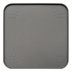 Square Paw Print Dog Food Mat Silicone Pet Bowl Pad