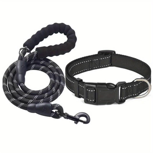 Adjustable Dog Collar & Leash Set for Small-Medium Dogs