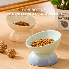 Ceramic Elevated Pet Food Bowls for Dogs/Cats - Improve Digestion