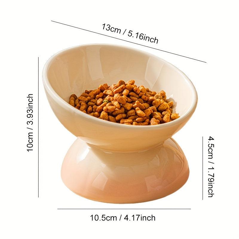 Ceramic Elevated Pet Food Bowls for Dogs/Cats - Improve Digestion