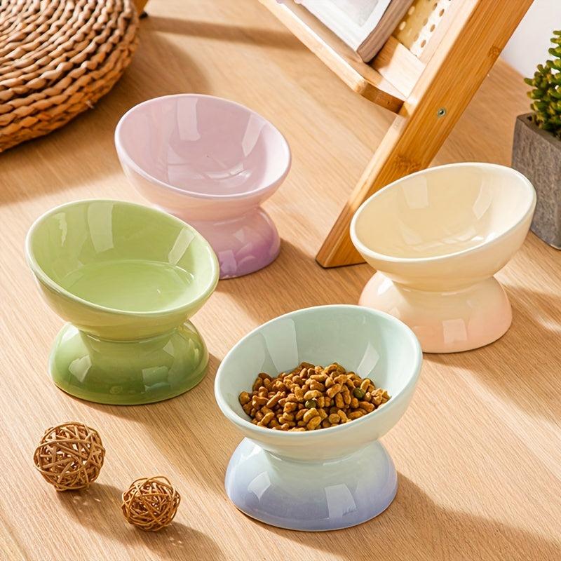 Ceramic Elevated Pet Food Bowls for Dogs/Cats - Improve Digestion