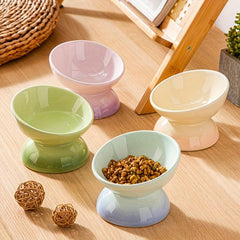 Ceramic Elevated Pet Food Bowls for Dogs/Cats - Improve Digestion