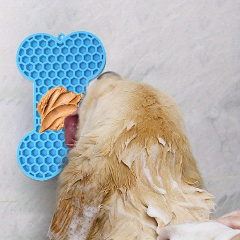 Bone-Shaped Slow Feeder & Licking Pad for Dogs