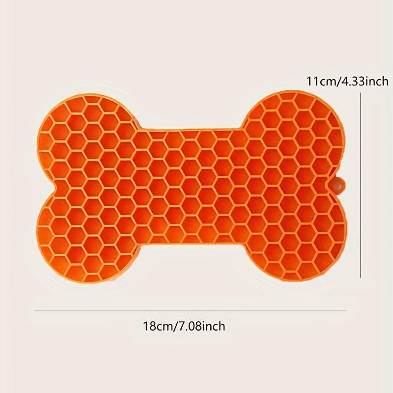 Bone-Shaped Slow Feeder & Licking Pad for Dogs