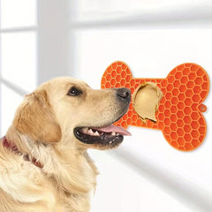 Bone-Shaped Slow Feeder & Licking Pad for Dogs