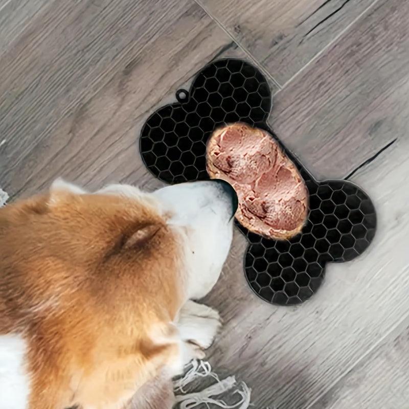 Bone-Shaped Slow Feeder & Licking Pad for Dogs