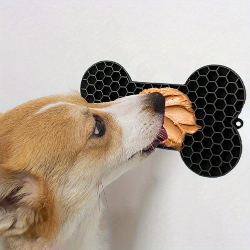 Bone-Shaped Slow Feeder & Licking Pad for Dogs