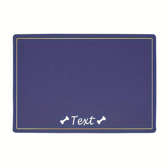 Custom Waterproof Dog Feeding Mat with Pet Name - Bone Pattern