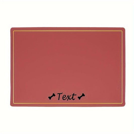 Custom Waterproof Dog Feeding Mat with Pet Name - Bone Pattern