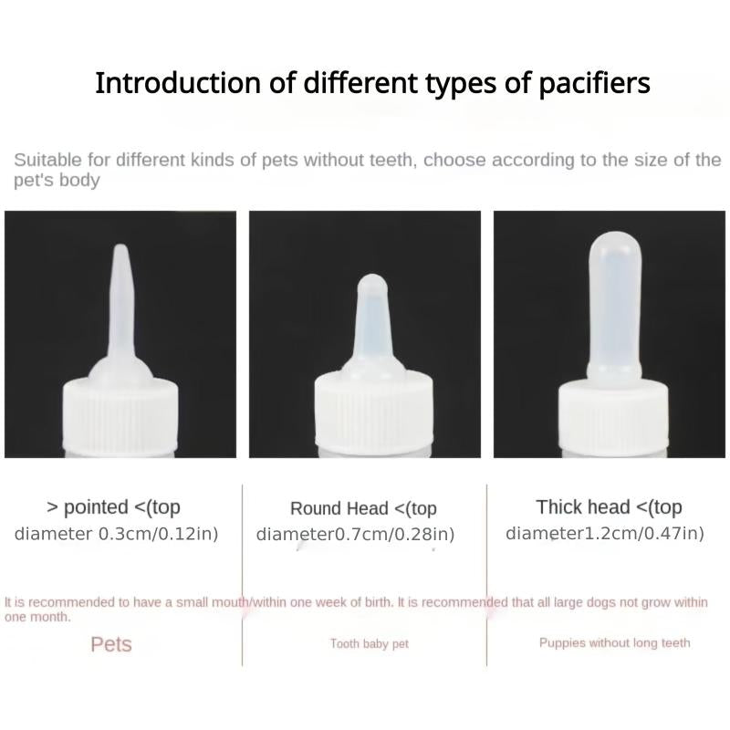 6pcs Pet Nursing Feeder Bottle Kits 50ml Kitten Puppy Milk Feeding Bottle