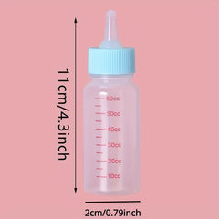 6pcs Pet Nursing Feeder Bottle Kits 50ml Kitten Puppy Milk Feeding Bottle