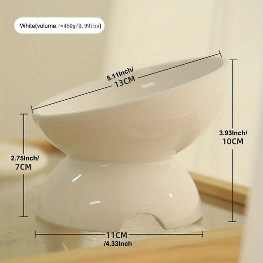 Ceramic Tilted Pet Bowls with Stand for Dogs and Cats