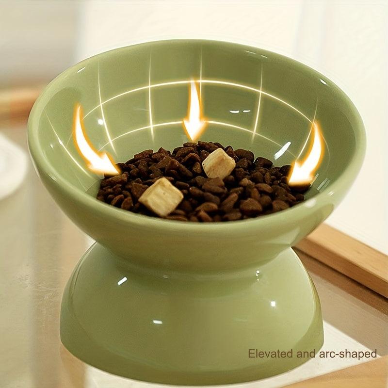 Ceramic Tilted Pet Bowls with Stand for Dogs and Cats