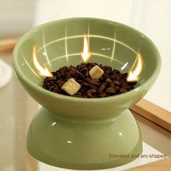 Ceramic Tilted Pet Bowls with Stand for Dogs and Cats