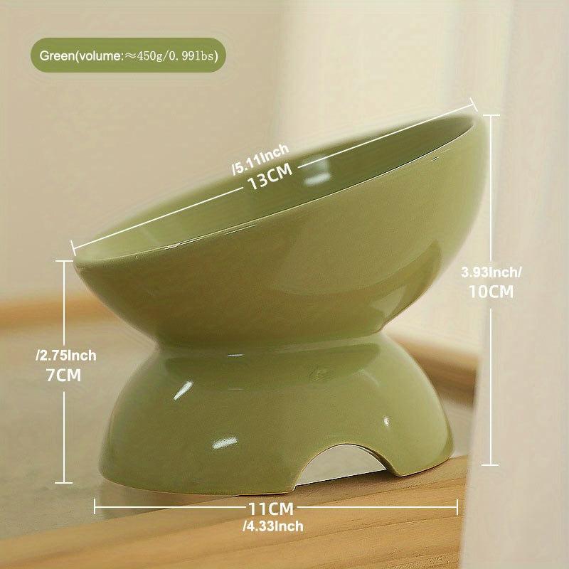 Ceramic Tilted Pet Bowls with Stand for Dogs and Cats