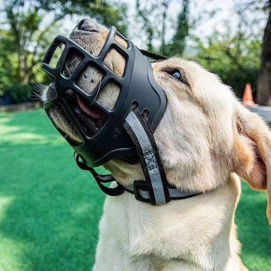 Adjustable Breathable Dog Muzzle for Biting Chewing Barking Training