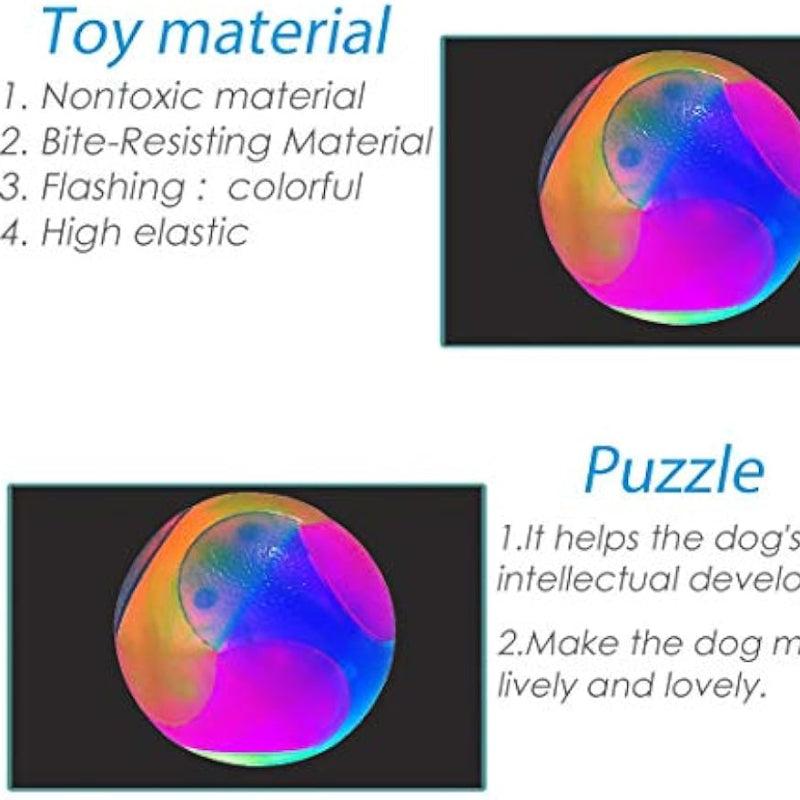 2pcs Luminous Dog Balls Flashing Elastic Balls Interactive Pet Toys