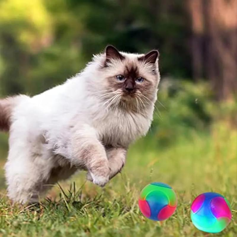 2pcs Luminous Dog Balls Flashing Elastic Balls Interactive Pet Toys