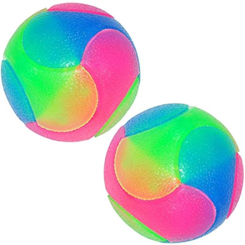 2pcs Luminous Dog Balls Flashing Elastic Balls Interactive Pet Toys