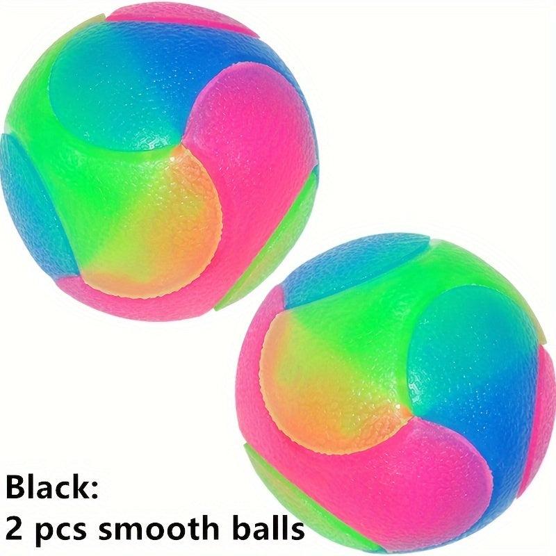 2pcs Luminous Dog Balls Flashing Elastic Balls Interactive Pet Toys