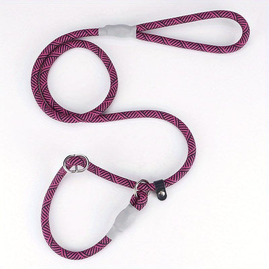 Heavy Duty Striped Dog Slip Lead Leash - No Pull Pet Training Leash