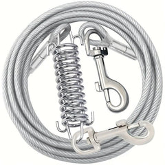 Steel Rope Dog Leash with Buffer Spring for Outdoor Training