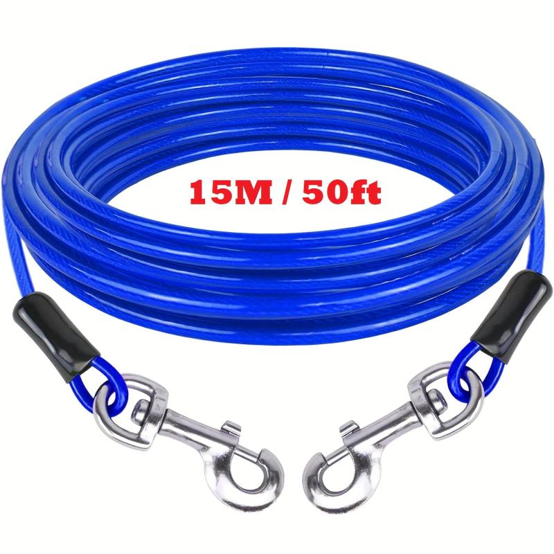 15M 49ft Reflective Dog Tie Out Cable Stainless Steel Wire Dog Leash