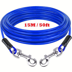 15M 49ft Reflective Dog Tie Out Cable Stainless Steel Wire Dog Leash