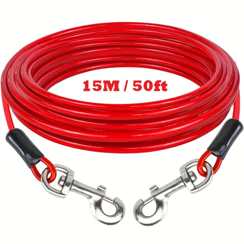 15M 49ft Reflective Dog Tie Out Cable Stainless Steel Wire Dog Leash